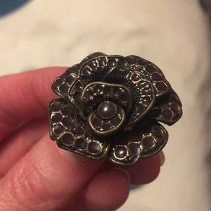 Local jeweler made metal flower ring!